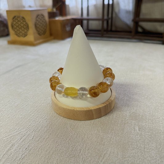 Citrine & Clear Quartz Energy Balance Crystal Bracelet