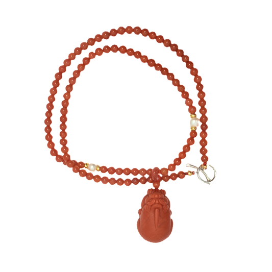 South Red Agate Necklace · Pi Xiu Pendant