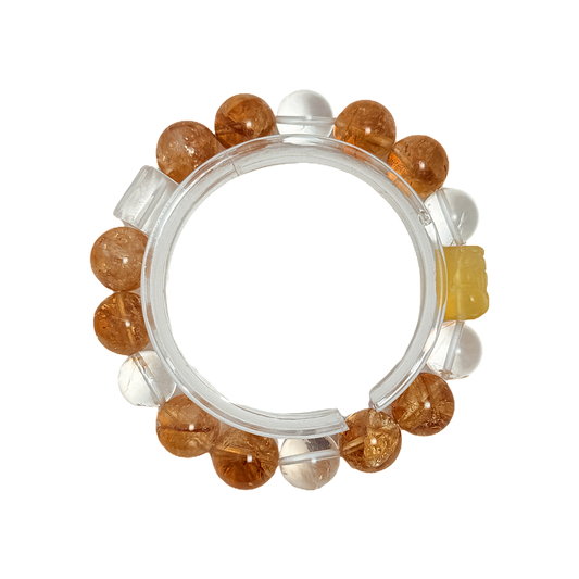 Citrine & Clear Quartz Energy Balance Crystal Bracelet